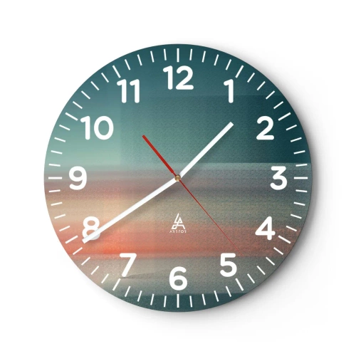 Wanduhr - Glasuhr - Abstraktion: Lichtwellen - 30x30 cm