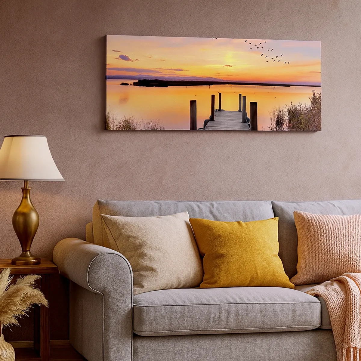 Bild auf Leinwand - Leinwandbild - Violette stille Morgendämmerung - 30x30 cm