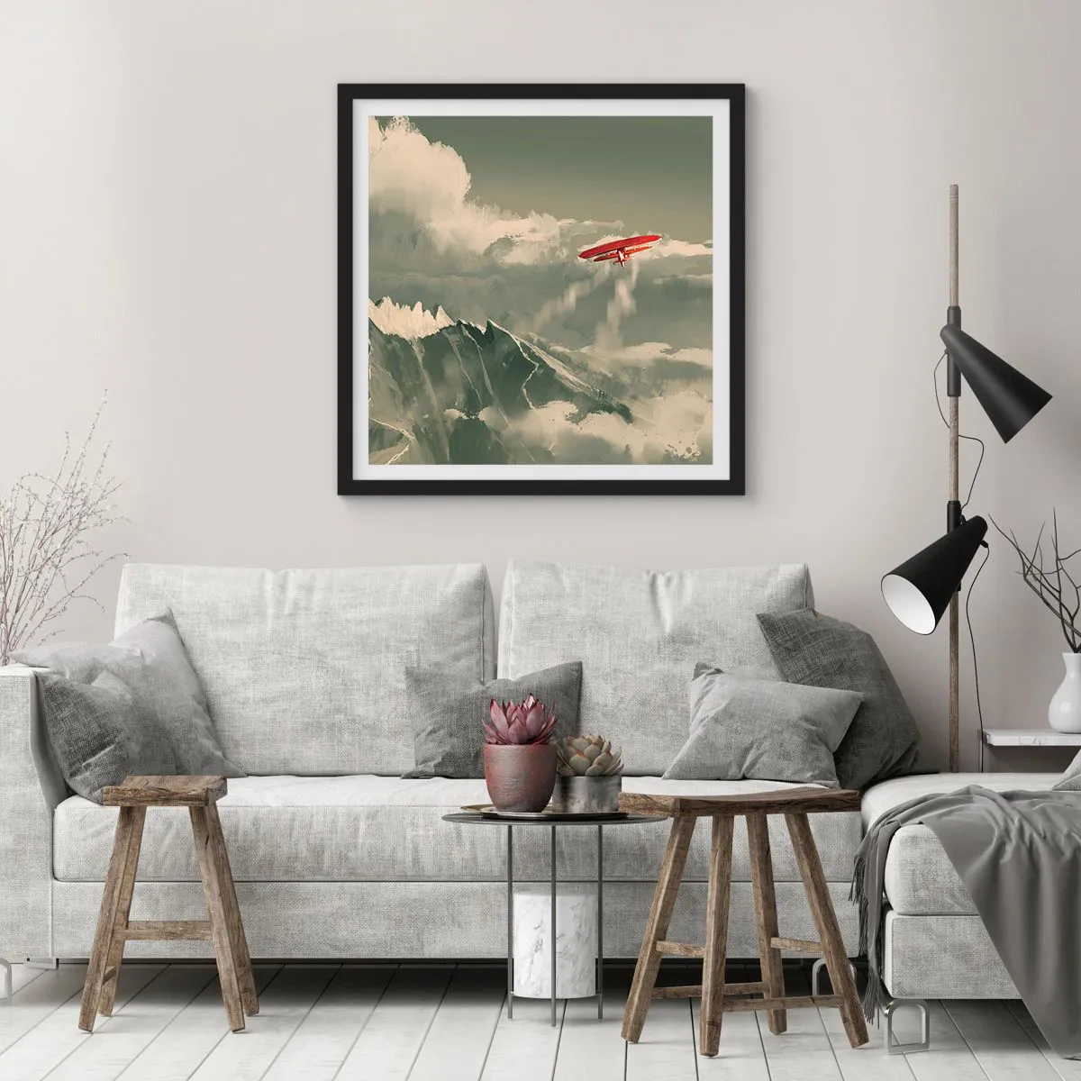 Poster in einem schwarzem Rahmen - Furchtloser Pionier - 40x40 cm