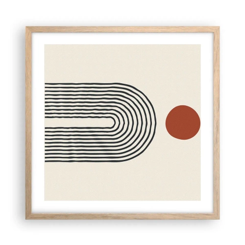 Poster in einem Rahmen aus heller Eiche - Magnetismus von Formen und Farben - 50x50 cm