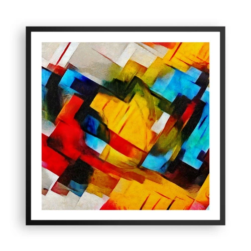 Poster in einem schwarzem Rahmen - Ein bunter Interleaver - 60x60 cm