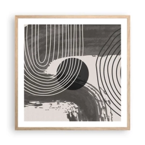 Poster in einem Rahmen aus heller Eiche - Oval gewinnt - 60x60 cm