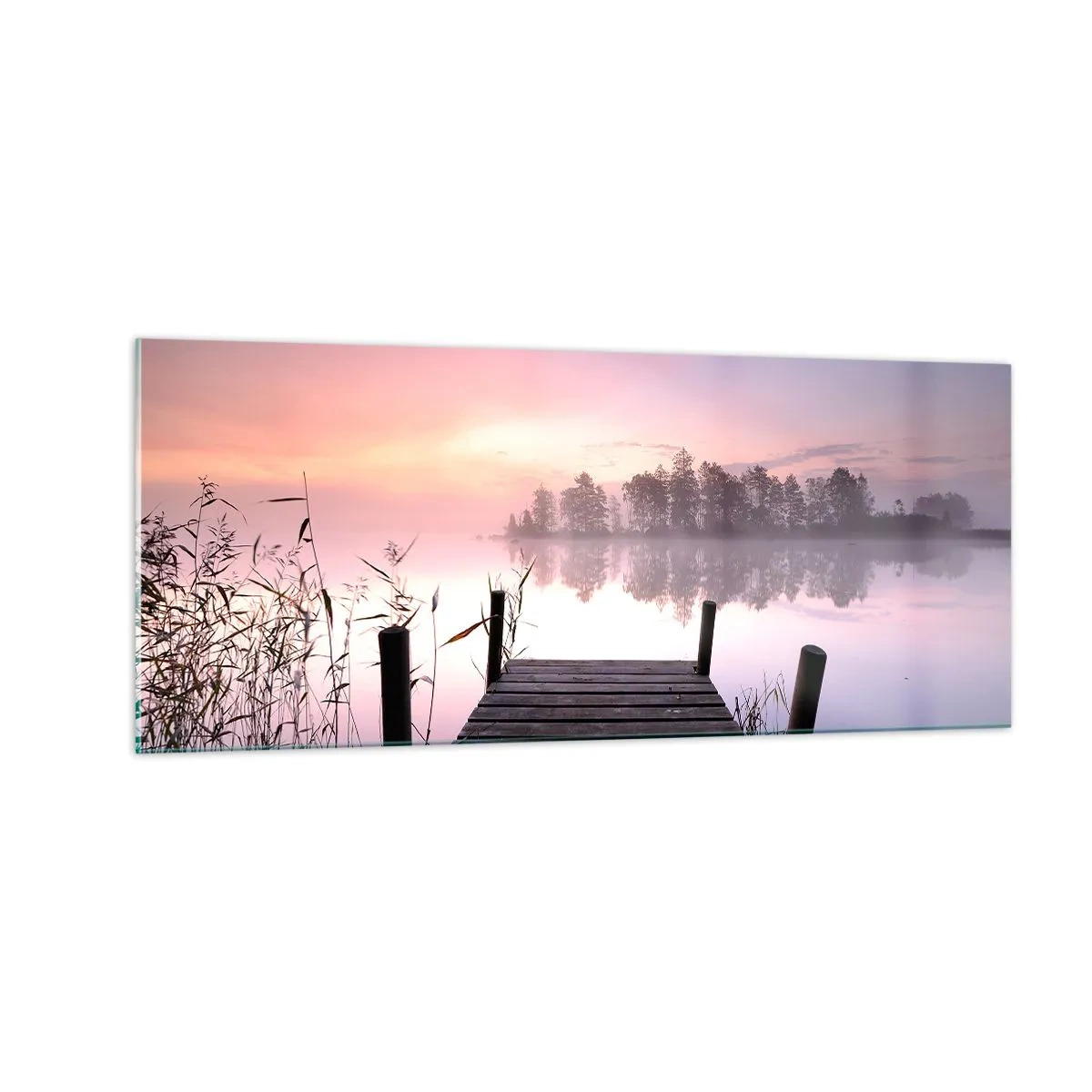 Glasbild - Bild auf glas - Aus dem lila Nebel ... - 100x40 cm