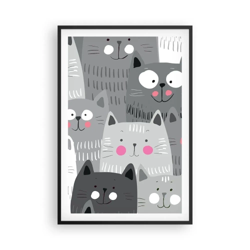 Poster in einem schwarzem Rahmen - Katzenwelt - 61x91 cm