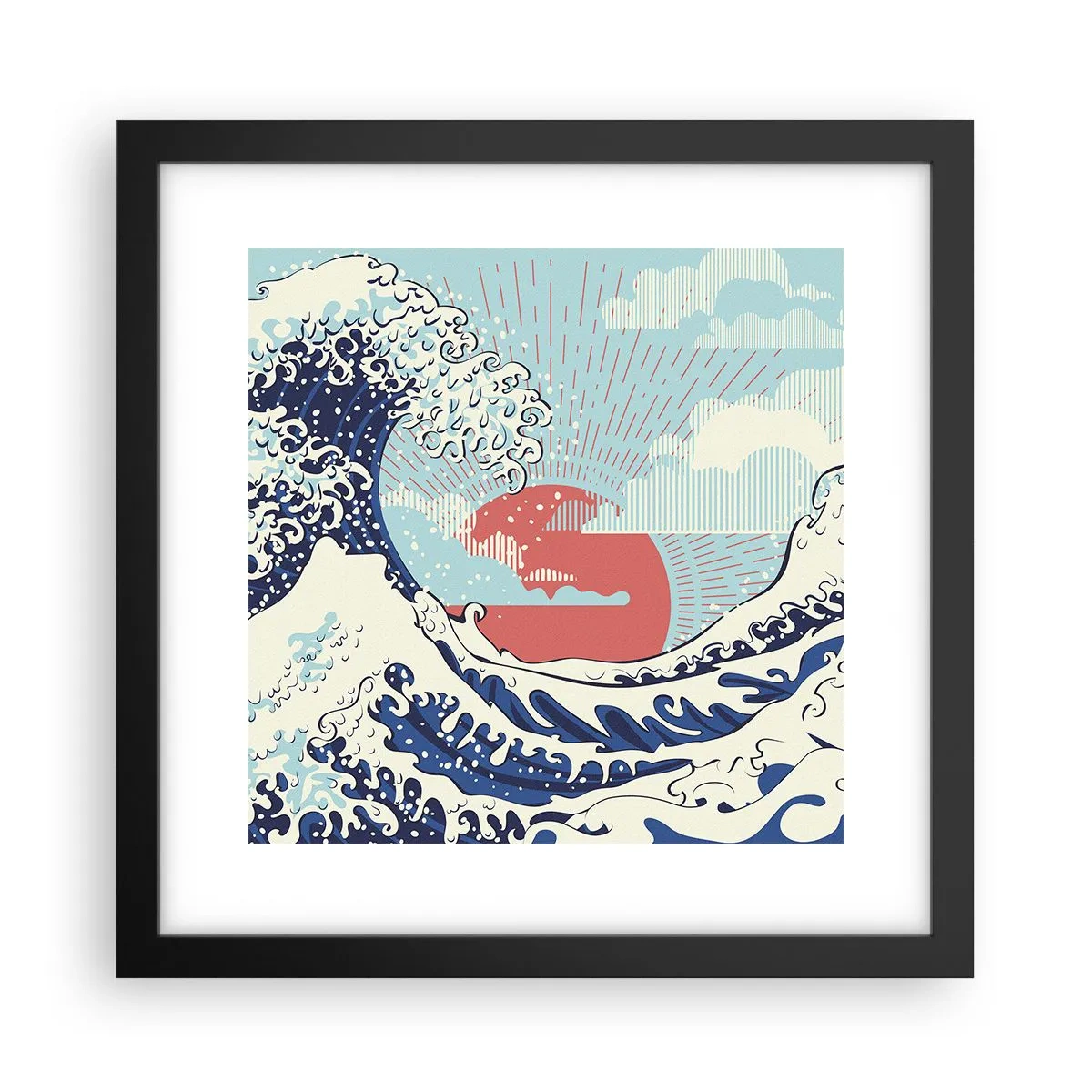 Poster in einem schwarzem Rahmen - Von japanischer Inspiration - 30x30 cm