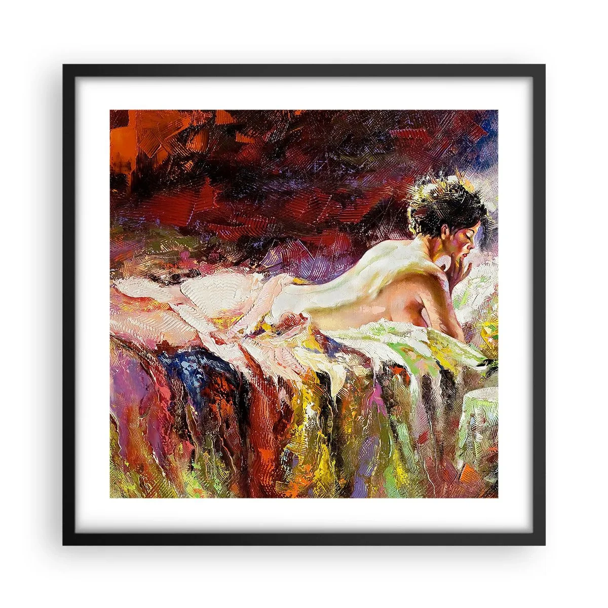 Poster in einem schwarzem Rahmen - Venus in Gedanken - 50x50 cm