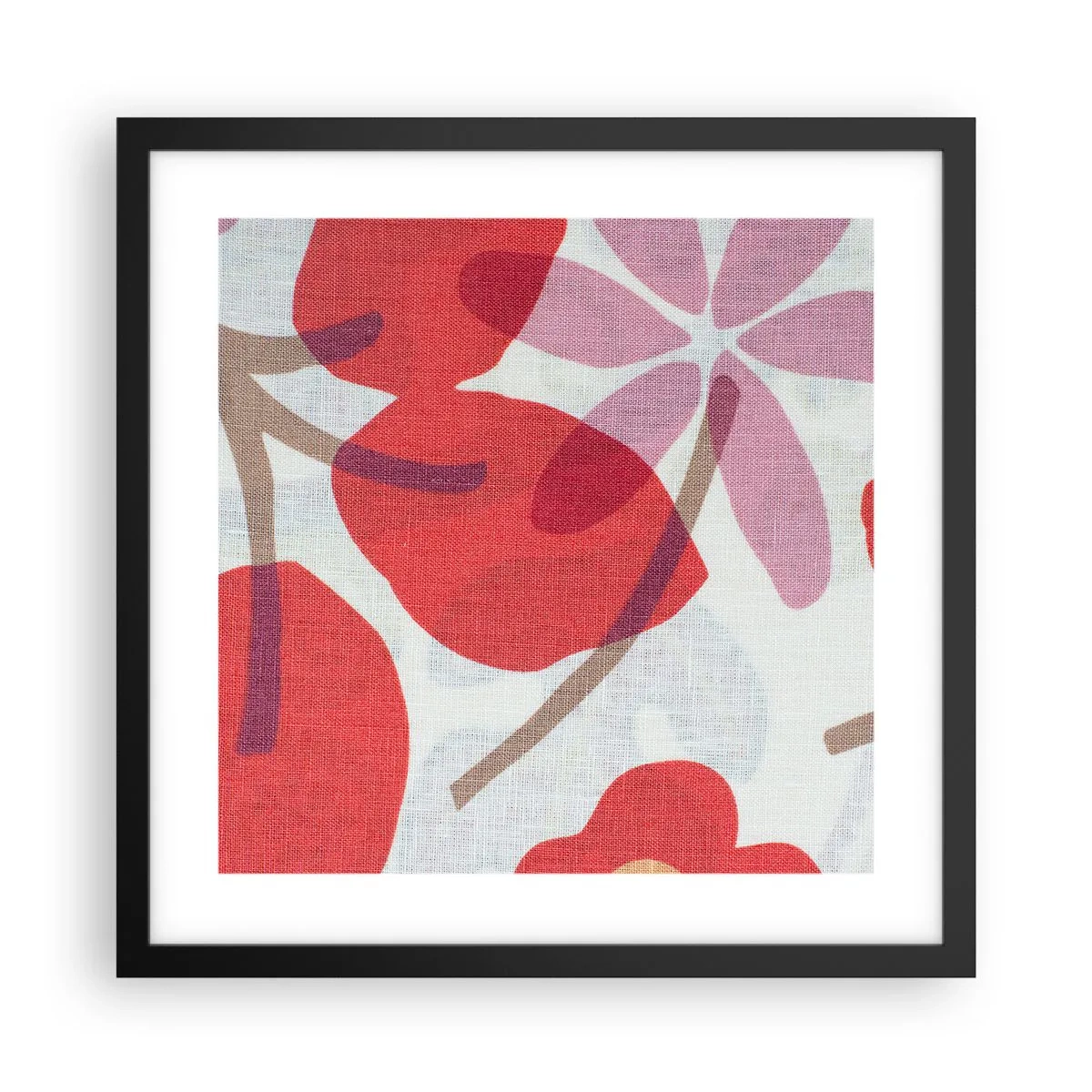 Poster in einem schwarzem Rahmen - Blumenarrangement in Rosa - 40x40 cm