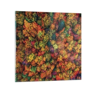 Glasbild - Bild auf glas - Blumenstrauß aus Herbstbäumen - 60x60 cm