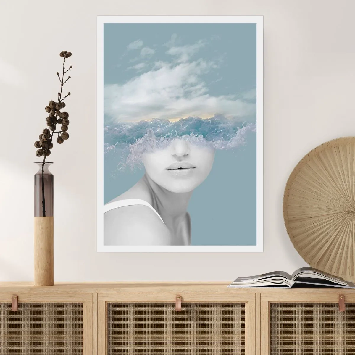 Poster - Mit dem Kopf in den Wolken - 40x50 cm