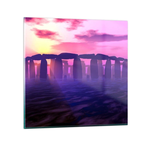 Glasbild - Bild auf glas - Geheimnis im Morgengrauen im Nebel - 30x30 cm