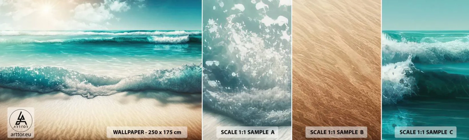 Fototapetenmuster Standard Eco - Frieden des Ozeans - Strand, Meer, Rand - 100x30 cm