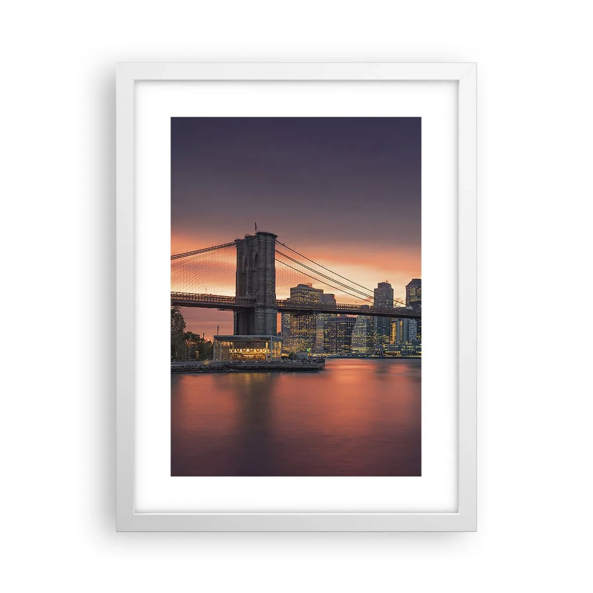 Poster in einem weißen Rahmen - Eingetaucht in lila Stille - 30x40 cm