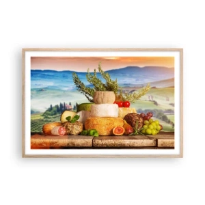 Poster in einem Rahmen aus heller Eiche - Die italienische Lebensfreude - 91x61 cm