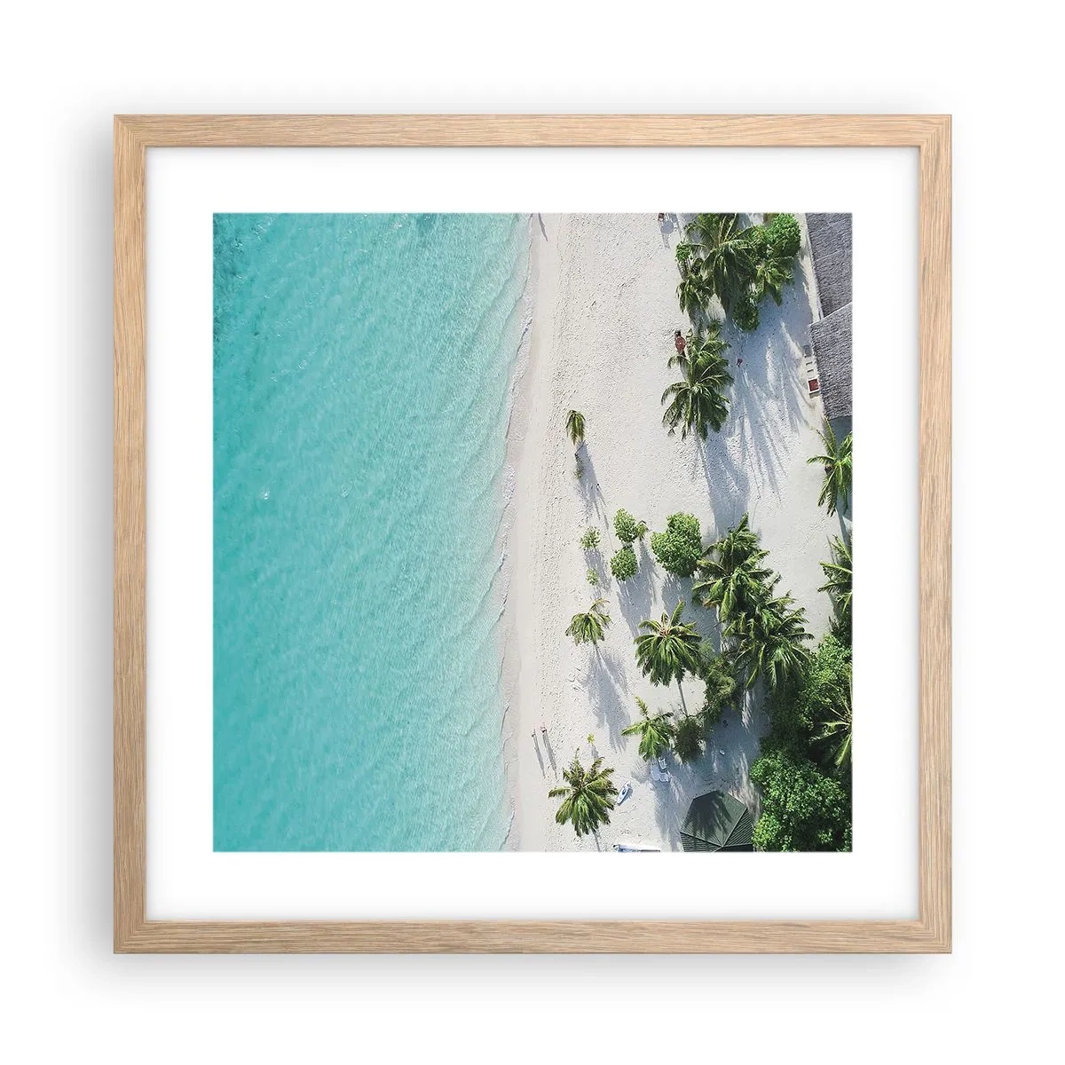 Poster in einem Rahmen aus heller Eiche - Urlaub im Paradies - 40x40 cm
