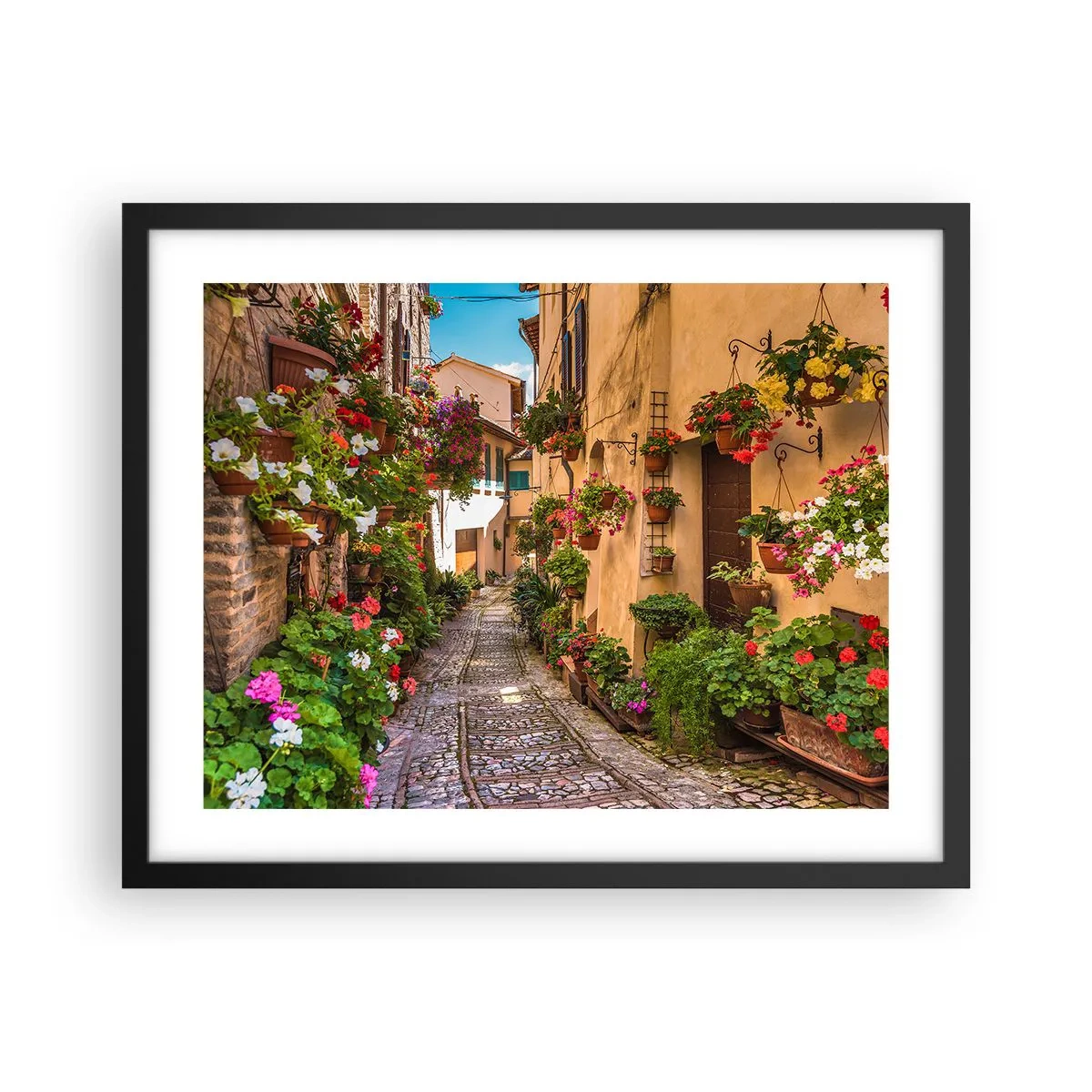 Poster in einem schwarzem Rahmen - Italienische Gasse - 50x40 cm