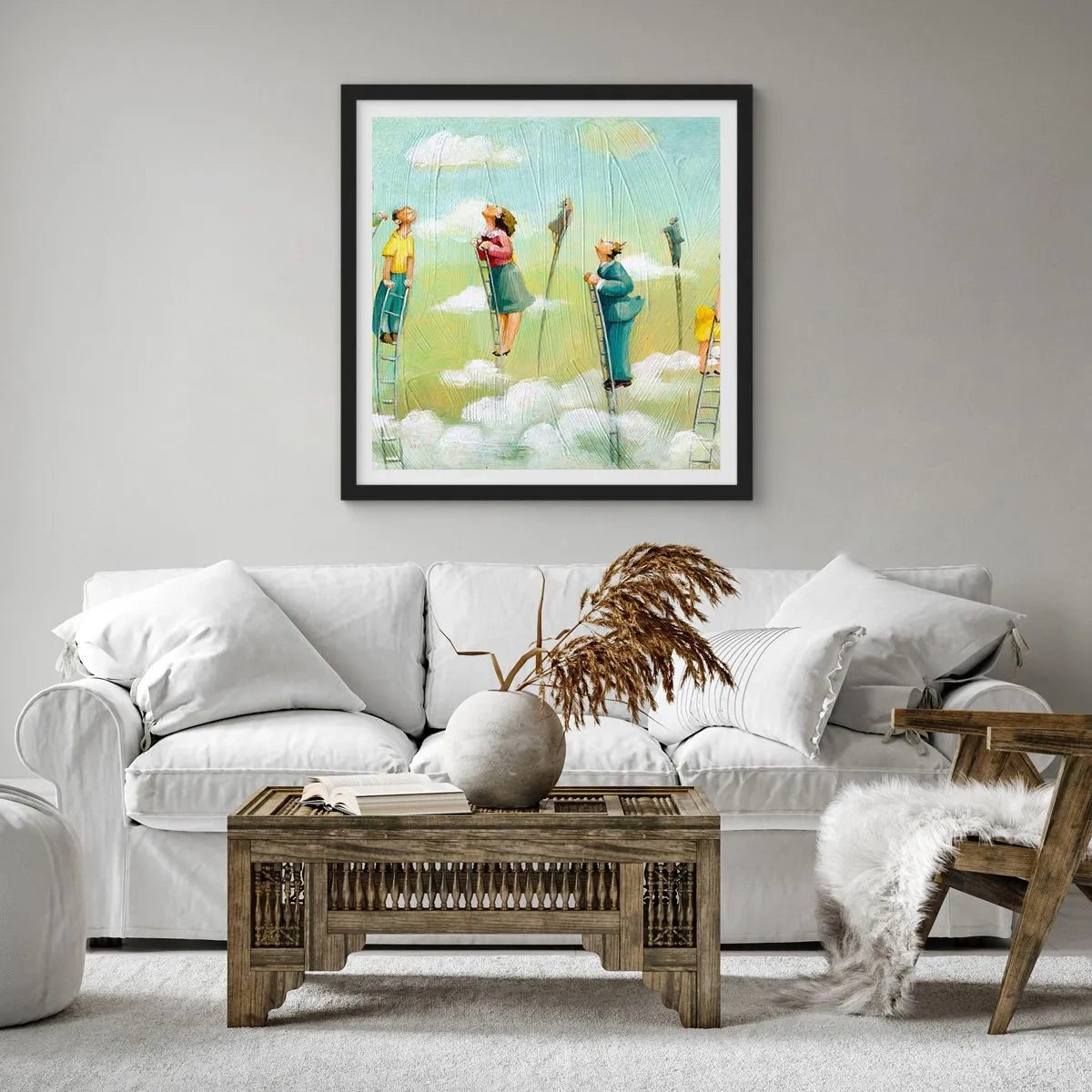 Poster in einem schwarzem Rahmen - Hinter deinem Traum - 40x40 cm