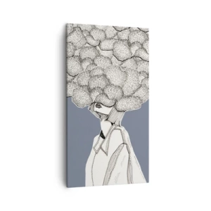 Bild auf Leinwand - Leinwandbild - Mit dem Kopf in den Wolken stecken - 45x80 cm