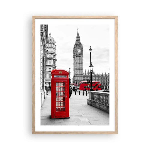 Poster in einem Rahmen aus heller Eiche - London, ohne Zweifel - 50x70 cm