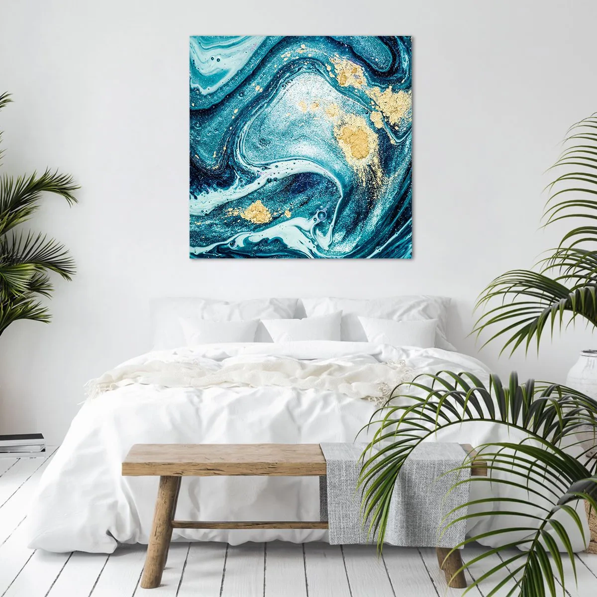 Bild auf Leinwand - Leinwandbild - Blauer Wirbel - 70x70 cm