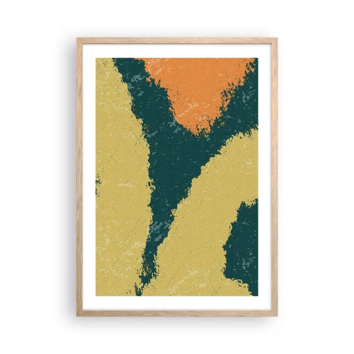 Poster in einem Rahmen aus heller Eiche - Abstraktion – langsame Bewegung - 50x70 cm