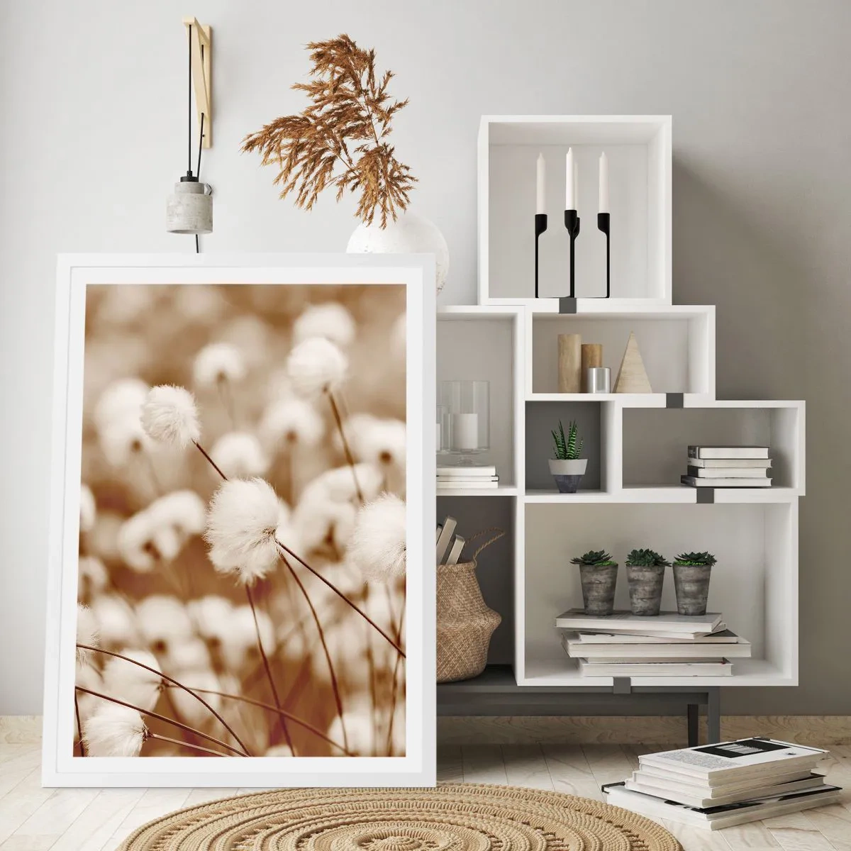 Poster in einem weißen Rahmen - Flauschiges Kornfeld - 30x40 cm