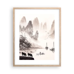 Poster in einem Rahmen aus heller Eiche - Der exotische Alltag des Ostens - 40x50 cm