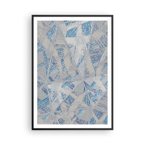 Poster in einem schwarzem Rahmen - In einem blaugrauen Labyrinth - 70x100 cm