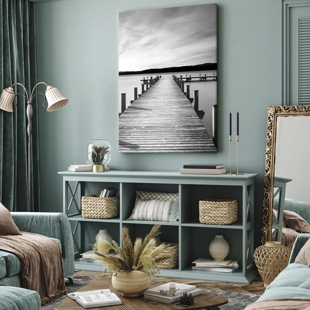 Bild auf Leinwand - Leinwandbild - An der Wasserstelle - Ruhe - 45x80 cm