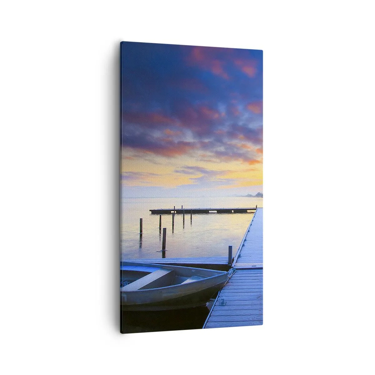 Bild auf Leinwand - Leinwandbild - Violett-goldene Ruhe - 55x100 cm