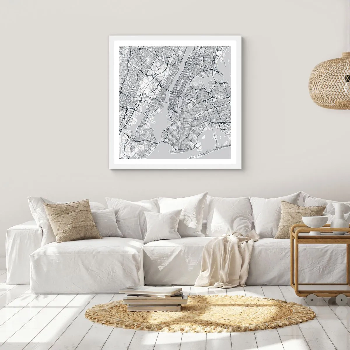 Poster in einem weißen Rahmen - Die Anatomie einer Metropole - 50x50 cm