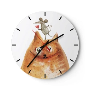 Wanduhr - Glasuhr - Paradoxien der Liebe - 40x40 cm