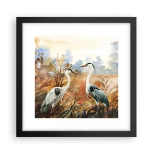 Poster in einem schwarzem Rahmen - Wohin im Herbst? - 30x30 cm