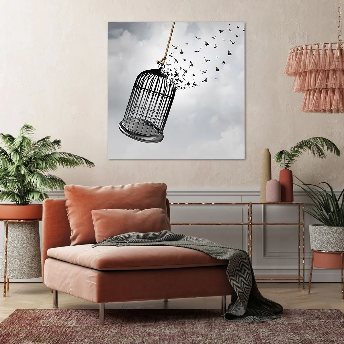 Bild auf Leinwand - Leinwandbild - Glaube ... Hoffnung ... Freiheit! - 40x40 cm