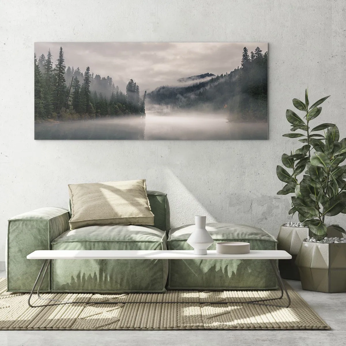 Glasbild - Bild auf glas - In Reflexion, im Nebel - 100x40 cm