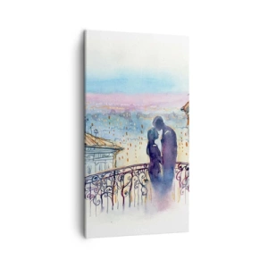Bild auf Leinwand - Leinwandbild - Paris-Liebhaber - 45x80 cm
