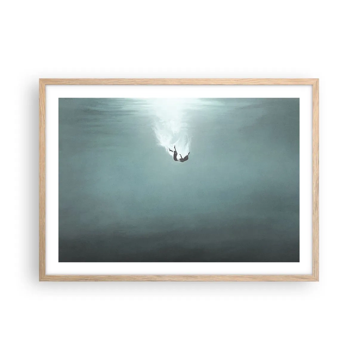 Poster in einem Rahmen aus heller Eiche - In den Armen des Ozeans - 70x50 cm