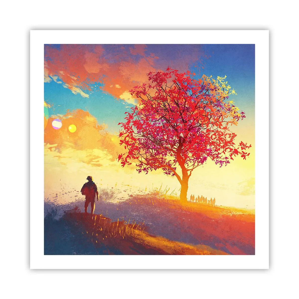 Poster - Pilger am Ziel - 60x60 cm