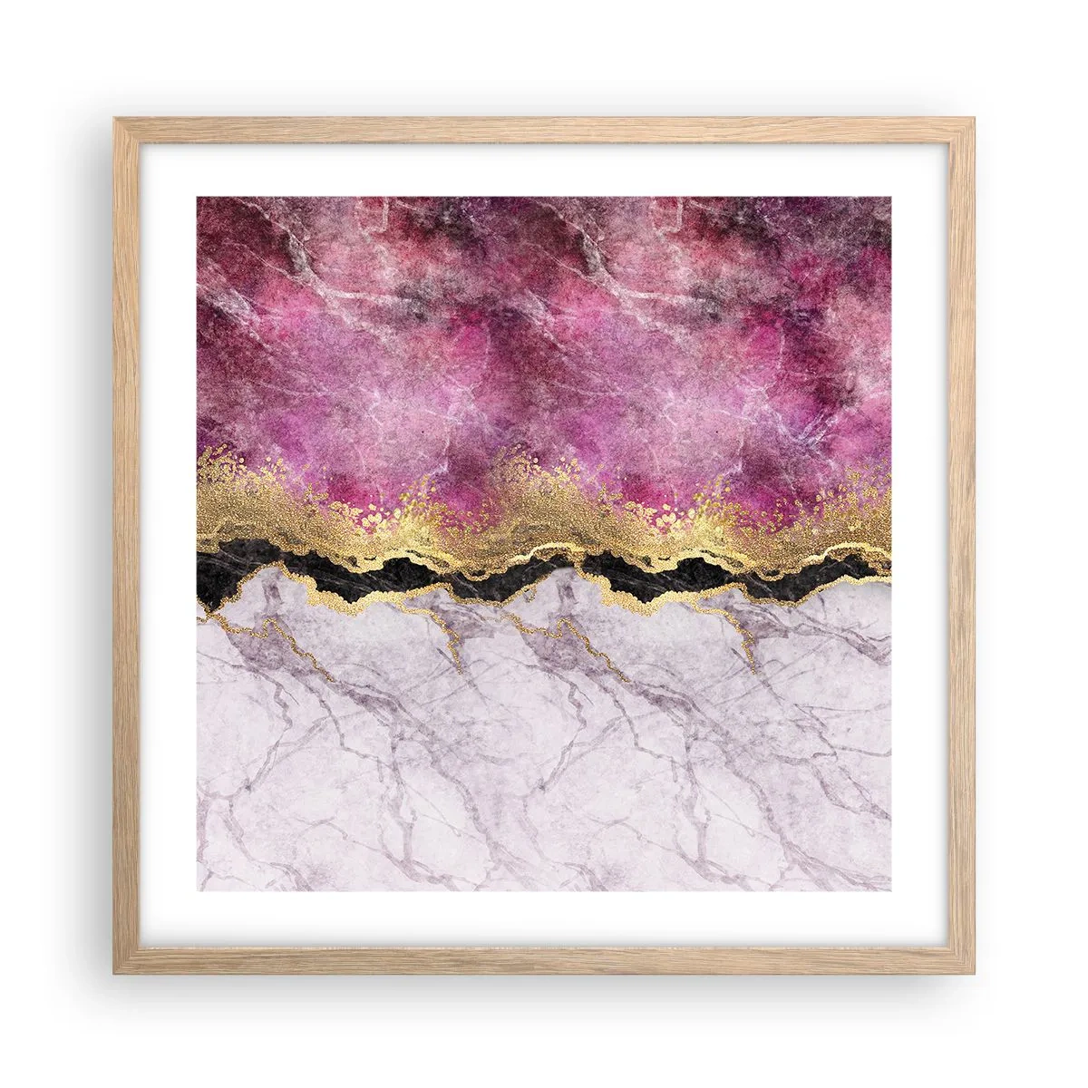 Poster in einem Rahmen aus heller Eiche - An der Grenze - 50x50 cm