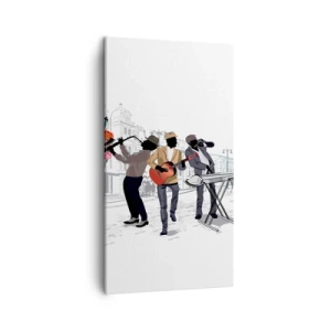 Bild auf Leinwand - Leinwandbild - Straßenmusik - 45x80 cm