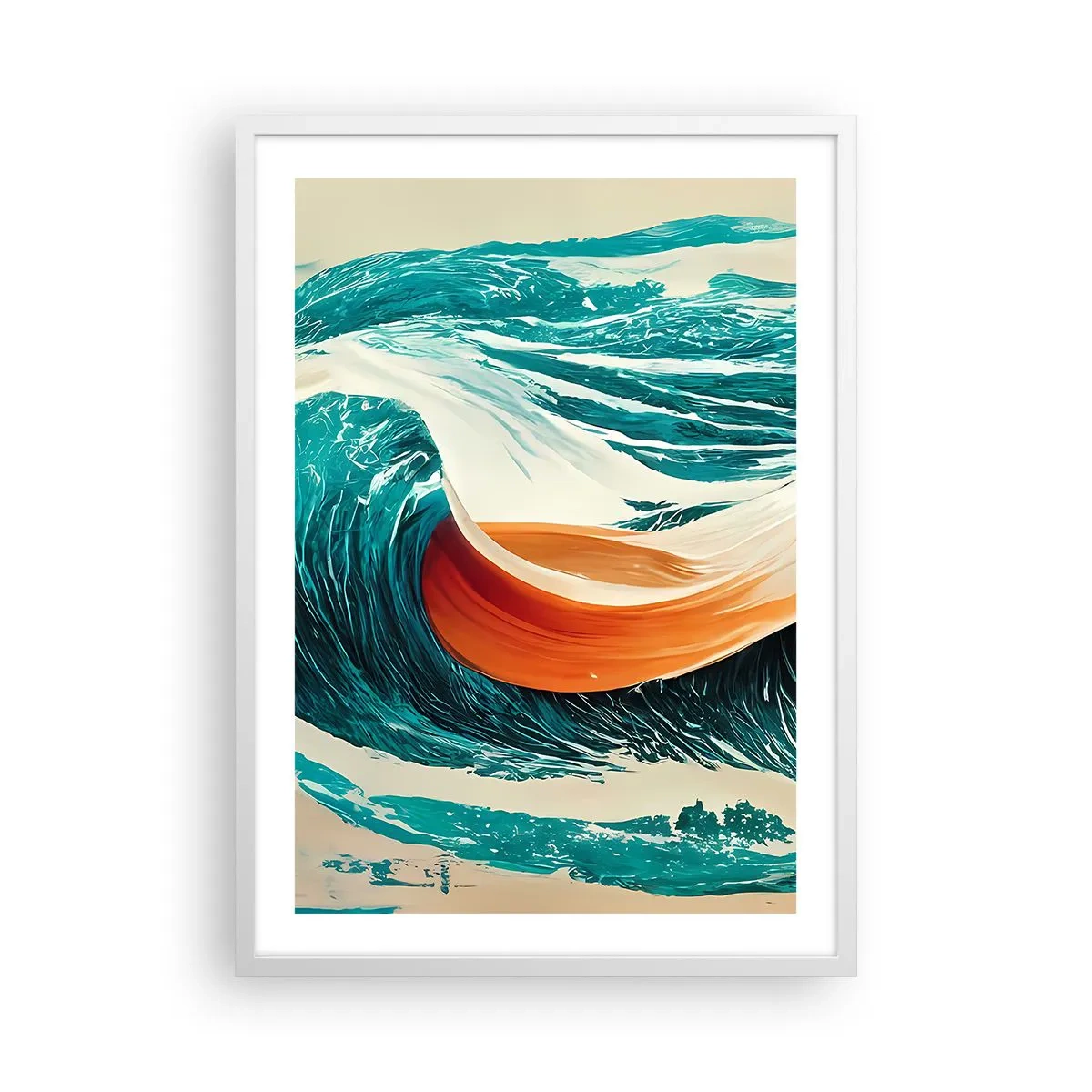 Poster in einem weißen Rahmen - Traum eines Surfers - 50x70 cm