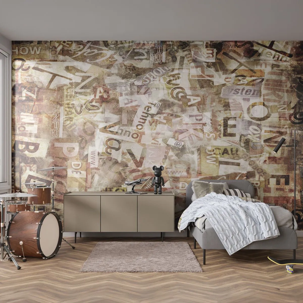 Fototapete Standard Eco - Ich vereinige das Geschwätz - Graffiti, Wandgemälde, Stück - 250x175 cm