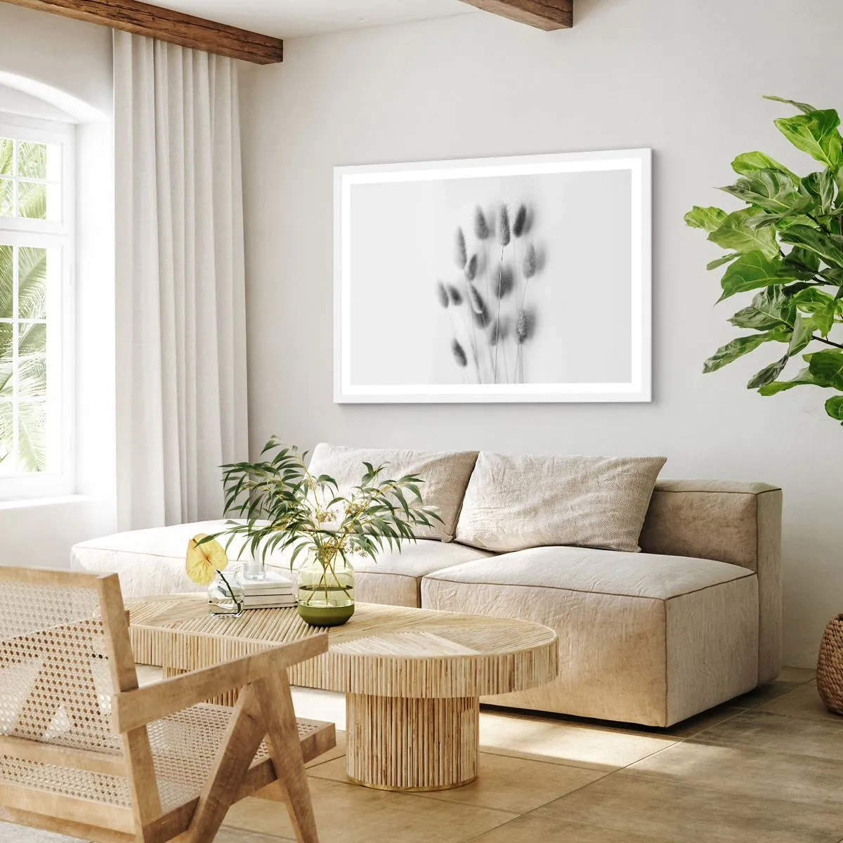 Poster in einem weißen Rahmen - Eure flauschige Grashoheit - 100x70 cm