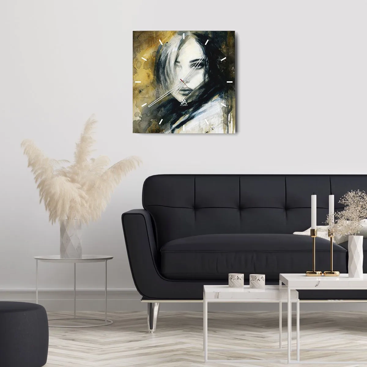 Wanduhr - Glasuhr - unschuldiger oder sinnlicher? - 40x40 cm