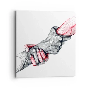 Bild auf Leinwand - Leinwandbild - Sie sind in guten Händen - 70x70 cm