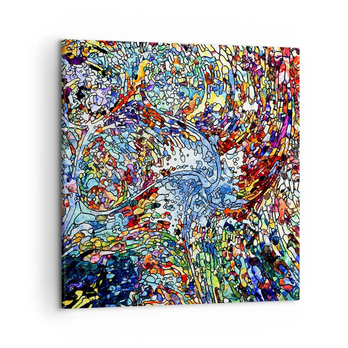 Bild auf Leinwand - Leinwandbild - Glasmalerei Wassertropfen - 50x50 cm