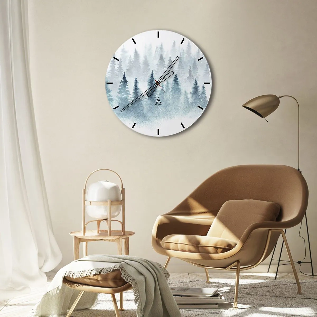 Wanduhr - Glasuhr - In Nebel gehüllt - 40x40 cm