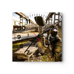 Wanduhr - Glasuhr - Auch du kannst ein Held werden - 40x40 cm