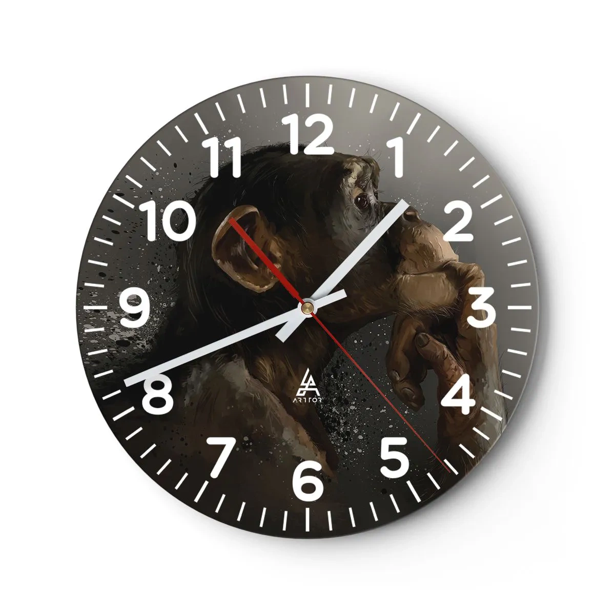 Wanduhr - Glasuhr - Sicherlich ein Denker - 30x30 cm