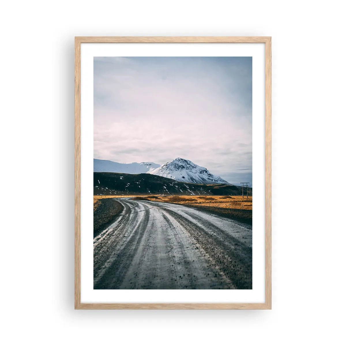 Poster in einem Rahmen aus heller Eiche - Im isländischen Flair - 50x70 cm
