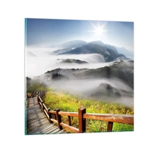 Glasbild - Bild auf glas - Gewebt aus Lichtschein und Nebel - 30x30 cm